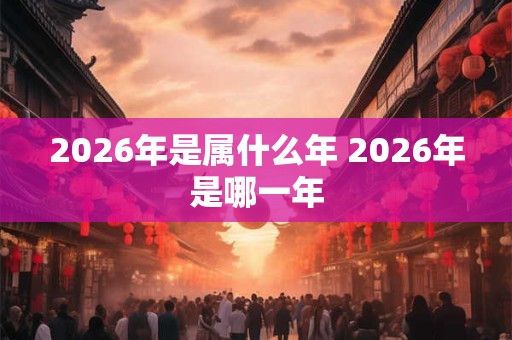 2026年是属什么年 2026年是哪一年