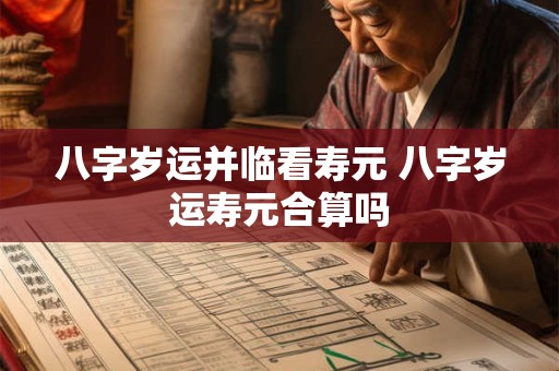 八字岁运并临看寿元 八字岁运寿元合算吗