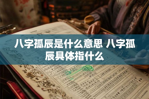 八字孤辰是什么意思 八字孤辰具体指什么