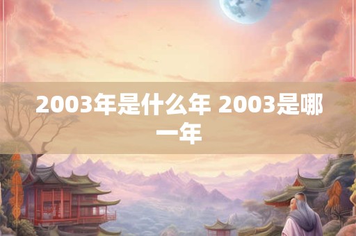 2003年是什么年 2003是哪一年