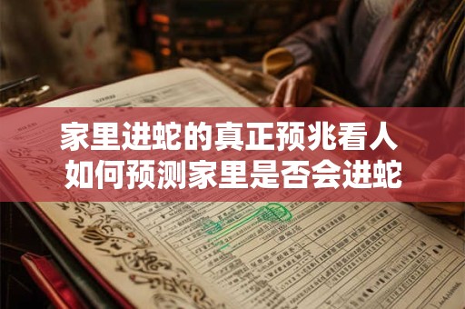 家里进蛇的真正预兆看人 如何预测家里是否会进蛇