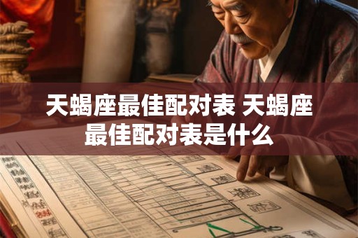 天蝎座最佳配对表 天蝎座最佳配对表是什么