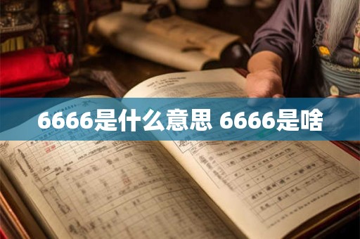 6666是什么意思 6666是啥 6666是什么意思 6666是啥