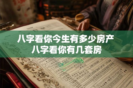 八字看你今生有多少房产 八字看你有几套房