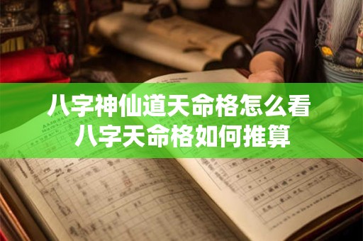 八字神仙道天命格怎么看 八字天命格如何推算