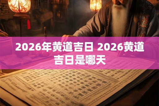 2026年黄道吉日 2026黄道吉日是哪天