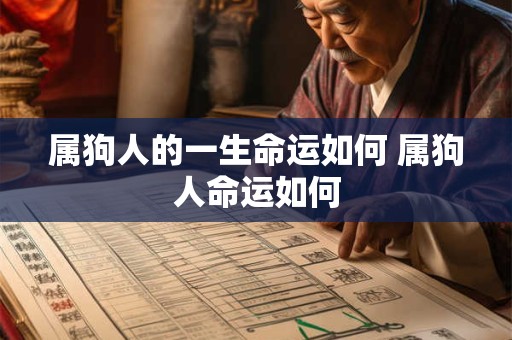 属狗人的一生命运如何 属狗人命运如何