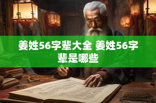 姜姓56字辈大全 姜姓56字辈是哪些