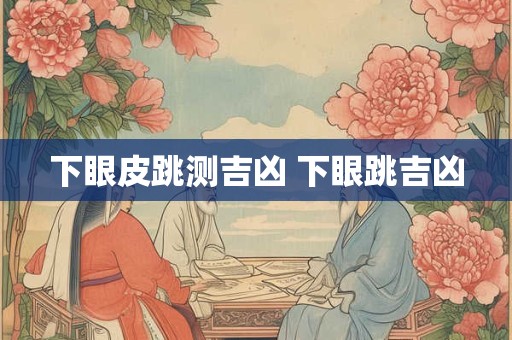 下眼皮跳测吉凶 下眼跳吉凶