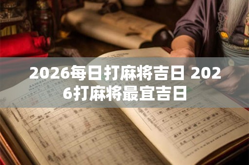2026每日打麻将吉日 2026打麻将最宜吉日