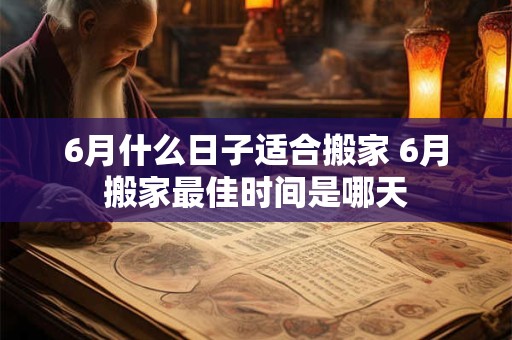 6月什么日子适合搬家 6月搬家最佳时间是哪天