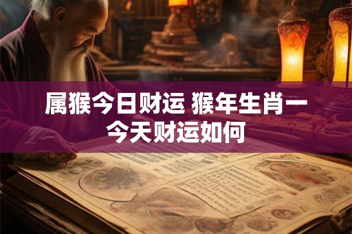属猴今日财运 猴年生肖一今天财运如何 属猴今日财运 猴年生肖一今天财运如何
