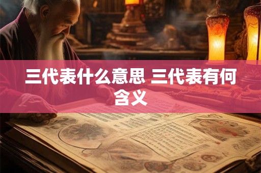 三代表什么意思 三代表有何含义