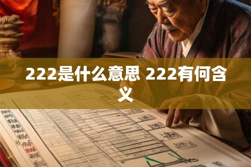 222是什么意思 222有何含义