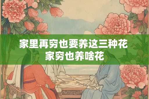 家里再穷也要养这三种花 家穷也养啥花