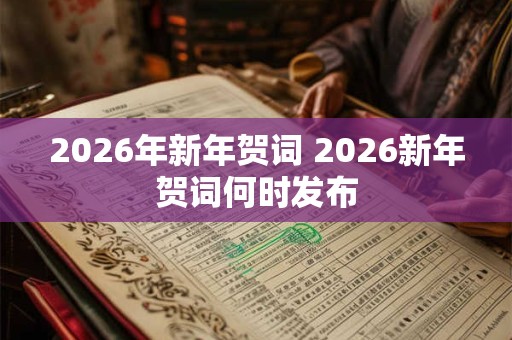 2026年新年贺词 2026新年贺词何时发布