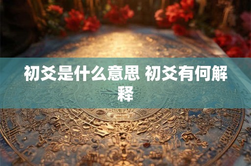 初爻是什么意思 初爻有何解释 初爻是什么意思 初爻有何解释