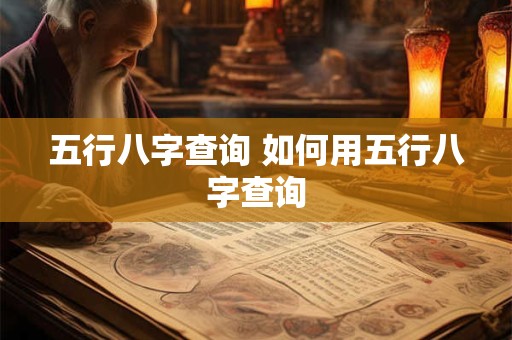 五行八字查询 如何用五行八字查询