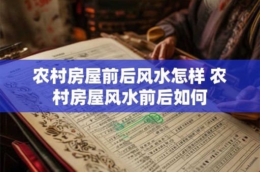 农村房屋前后风水怎样 农村房屋风水前后如何