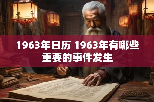 1963年日历 1963年有哪些重要的事件发生 1963年日历 1963年有哪些重要的事件发生