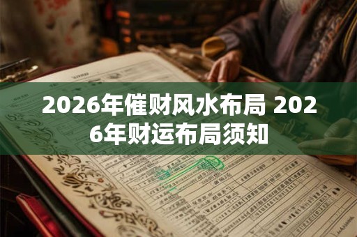 2026年催财风水布局 2026年财运布局须知