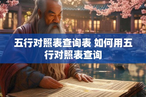 五行对照表查询表 如何用五行对照表查询