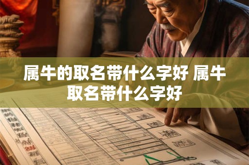 属牛的取名带什么字好 属牛取名带什么字好