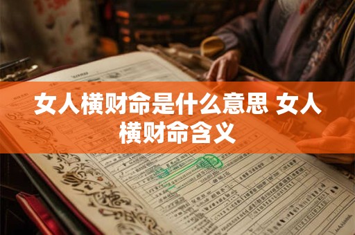 女人横财命是什么意思 女人横财命含义