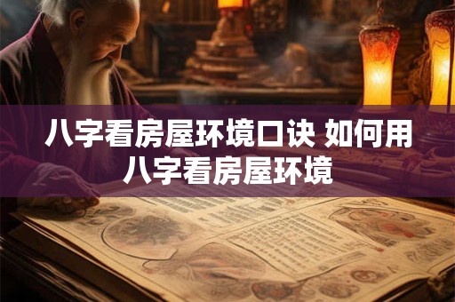 八字看房屋环境口诀 如何用八字看房屋环境