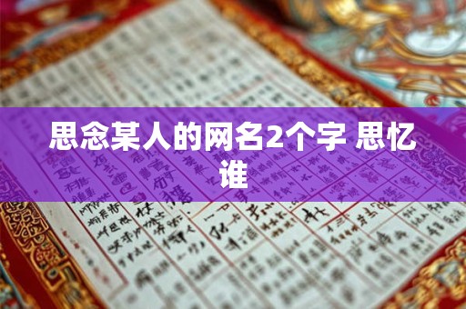 思念某人的网名2个字 思忆谁