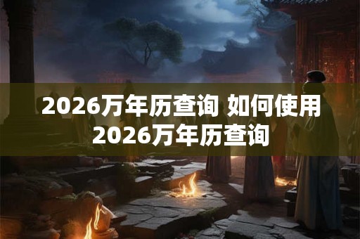2026万年历查询 如何使用2026万年历查询