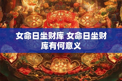 女命日坐财库 女命日坐财库有何意义