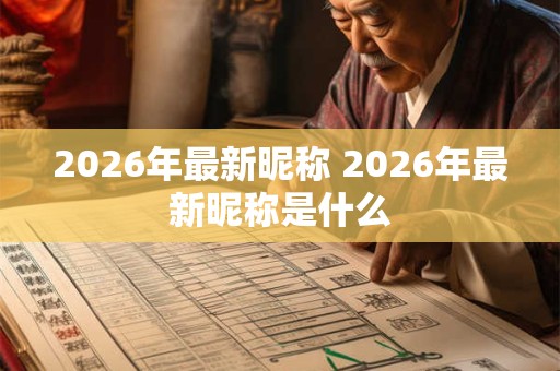 2026年最新昵称 2026年最新昵称是什么