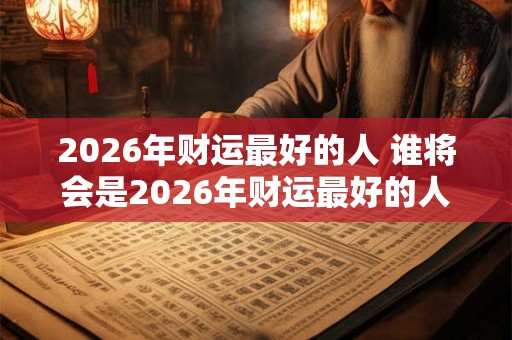 2026年财运最好的人 谁将会是2026年财运最好的人