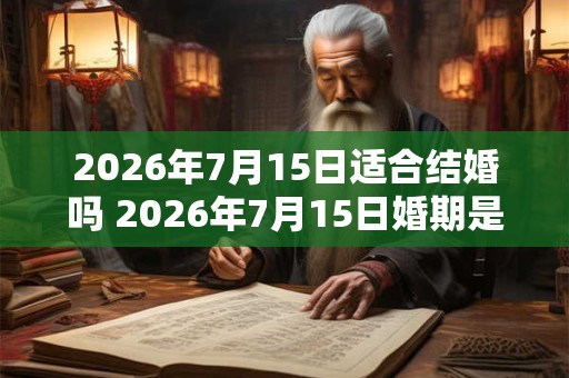 2026年7月15日适合结婚吗 2026年7月15日婚期是否吉利 2026年7月15日适合结婚吗 2026年7月15日婚期是否吉利