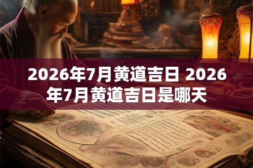 2026年7月黄道吉日 2026年7月黄道吉日是哪天 2026年7月黄道吉日 2026年7月黄道吉日是哪天