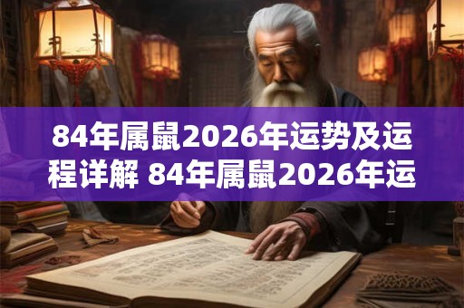 84年属鼠2026年运势及运程详解 84年属鼠2026年运势如何