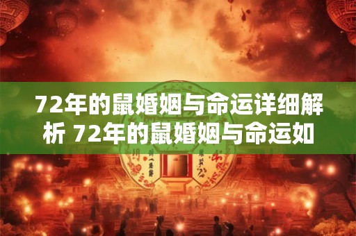 72年的鼠婚姻与命运详细解析 72年的鼠婚姻与命运如何 72年的鼠婚姻与命运详细解析 72年的鼠婚姻与命运如何