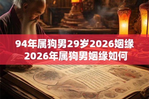94年属狗男29岁2026姻缘 2026年属狗男姻缘如何 94年属狗男29岁2026姻缘 2026年属狗男姻缘如何