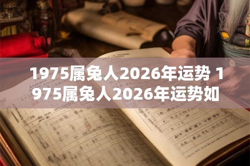 1975属兔人2026年运势 1975属兔人2026年运势如何