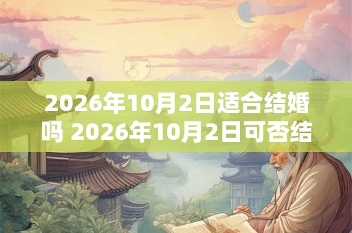 2026年10月2日适合结婚吗 2026年10月2日可否结婚