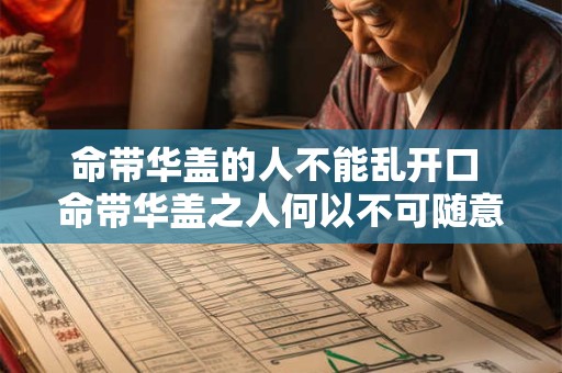 命带华盖的人不能乱开口 命带华盖之人何以不可随意言