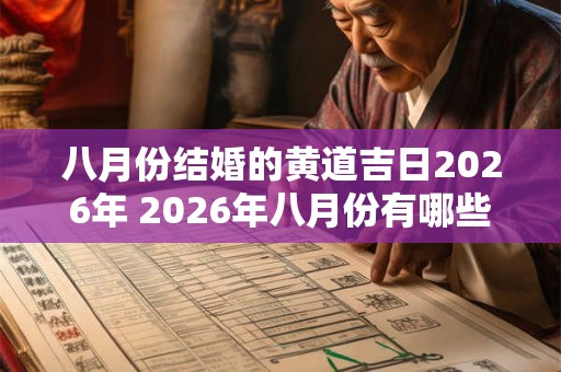 八月份结婚的黄道吉日2026年 2026年八月份有哪些黄道吉日适合结婚