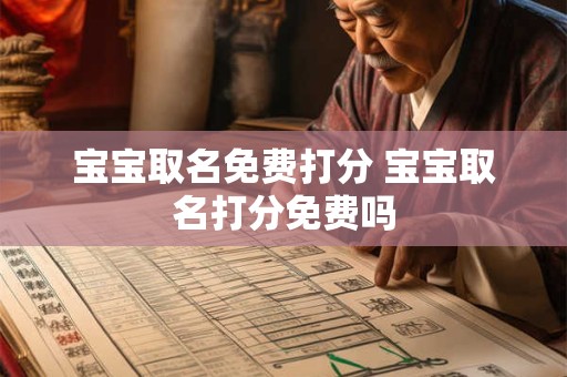 宝宝取名免费打分 宝宝取名打分免费吗