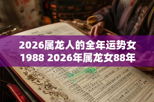 2026属龙人的全年运势女1988 2026年属龙女88年出生全年运势如何