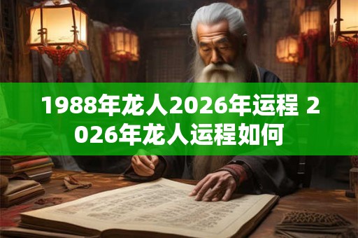 1988年龙人2026年运程 2026年龙人运程如何