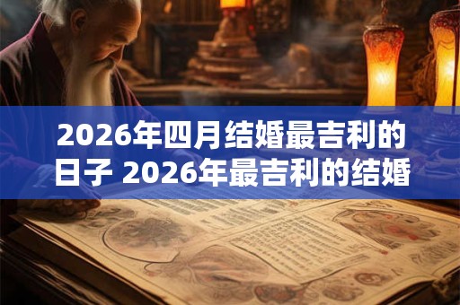 2026年四月结婚最吉利的日子 2026年最吉利的结婚日