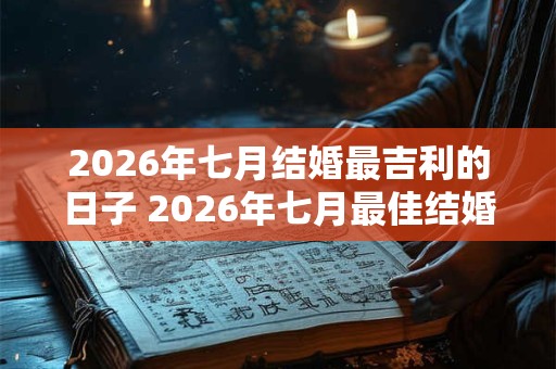 2026年七月结婚最吉利的日子 2026年七月最佳结婚日 2026年七月结婚最吉利的日子 2026年七月最佳结婚日