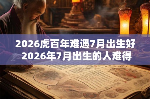 2026虎百年难遇7月出生好 2026年7月出生的人难得一见