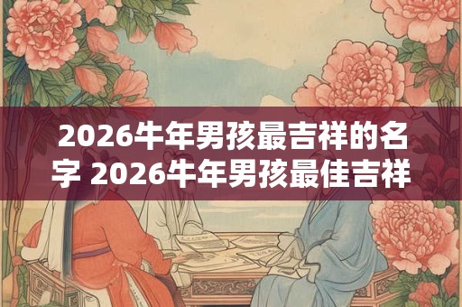 2026牛年男孩最吉祥的名字 2026牛年男孩最佳吉祥名